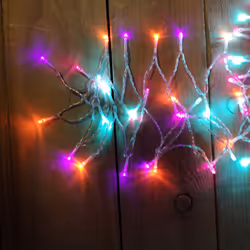 200 16m LED Premier Indoor / Outdoor Christmas Lights in Rainbow on Clear Wire