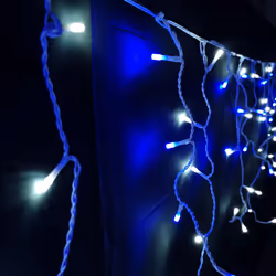 Premier Christmas 300 Frosted Icicle LED Lights - Blue & White 6m