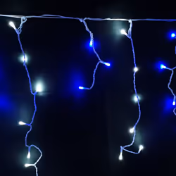 Premier Christmas 300 Frosted Icicle LED Lights - Blue & White 6m
