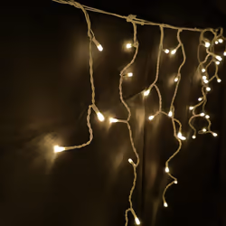 Premier Christmas 300 Frosted Icicle LED Lights - Warm White 6m