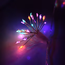 200 LED 10 Starburst Premier Christmas Multi Function Battery Timer Lights in Rainbow