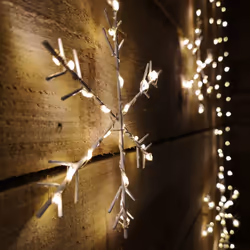 Premier 1.2x1.2M Pin Wire Curtain Snowflake Light with 303 Warm White LEDs