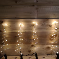 Set of 4 30cm Silver Spiral Tree LED Lit Outdoor Path Finder Lights in Warm White