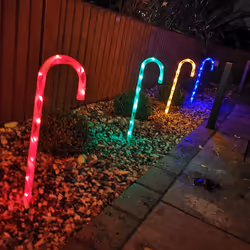 62cm Multi Coloured Christmas Candy Cane Garden Patio Illuminated Path Lights