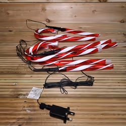 Premier Four Red Candy Cane illuminated Path Garden Patio Lights 62cm