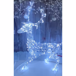Soft Acrylic LED Christmas Stag White LED Light Up Figure 1.4M