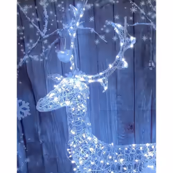 Soft Acrylic LED Christmas Stag White LED Light Up Figure 1.4M