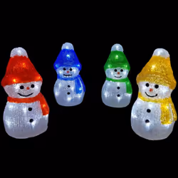 Acrylic Light up Snowman - 23cm - Assorted Colour