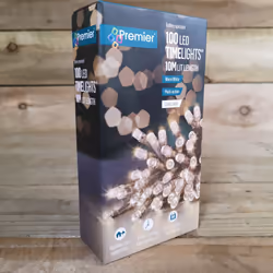 Premier 10m 100 LED Multi-function Christmas Timelights in Warm White