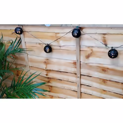 10 Flickering Flame Lantern String Lights Solar Powered Warm White