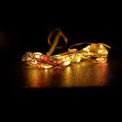 50 LED 2.5m Premier Christmas Outdoor Multi Function Timer Wire Lights Red & Gold