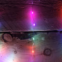1.2m Premier Christmas Static Star LED Silver Pin Wire V Curtain Lights in Rainbow