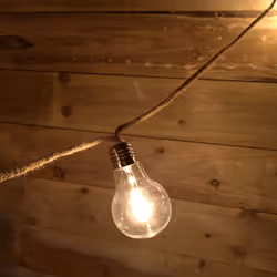 10 A60 Bulb 4.5m Jute Rope Party Festoon Christmas Outdoor Lights in Warm White