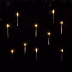 10pcs Premier 15cm Floating Silver Static Flicker Battery Candle with Remote Control in Warm White