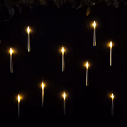 10pcs Premier 15cm Floating Silver Static Flicker Battery Candle with Remote Control in Warm White