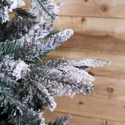 90cm Snow Flocked Lapland 3ft Mini Christmas Tree in Pot 246 Tips