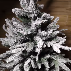 90cm Snow Flocked Lapland 3ft Mini Christmas Tree in Pot 246 Tips