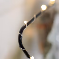 50cm Battery Power Hanging LED Star with Silver Berry & Pinecones Christmas Decoration | Indoor Home