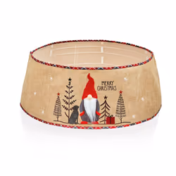 1.2m Hessian Tartan Nordic Gnome Gonk Novelty Christmas Tree Skirt Decoration