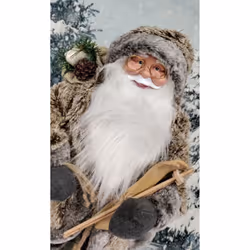 Alpine Santa Traditional Standing Father Christmas With Glasses 45cm