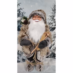 Alpine Santa Traditional Standing Father Christmas With Glasses 45cm