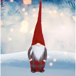 Red Standing Christmas Gonk With Red Tartan Trousers 73cm Plush