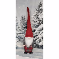 Red Standing Christmas Gonk With Red Tartan Trousers 73cm Plush