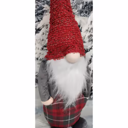 Red Standing Christmas Gonk With Red Tartan Trousers 73cm Plush