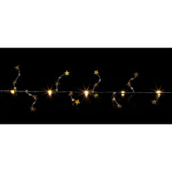 20 LED Gold Star Beaded Christmas Garland 1.9M Warm White Lights
