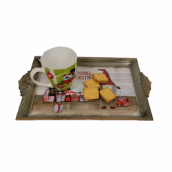 Christmas Gonk Tea Serving Tray Plastic Drinks Snack Tray 40cm x 26cm