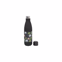- Water Bottle - Stainless Steel Water Bottle - Black Water Bottle with Creeper Design - Kids Water Bottles, Reusable