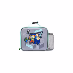 - Kids Lunch Bag - Video Game Steve & Alex Lunch Box - Mesh Pocket - Clip Carry Handle Gifts - Official Merchandise