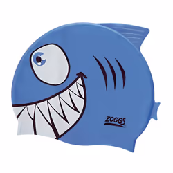 Boys' Silicone Character Swimming Cap, Shark, up to 14 years UK