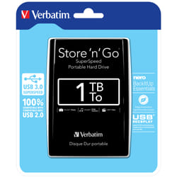 Verbatim Store 'n' Go USB 3.0 Portable Hard Drive 1TB Black