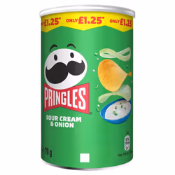 Pringles Sour Cream & Onion 70g (Pack of 12)