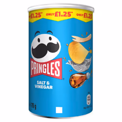 Pringles Salt & Vinegar 70g (Pack of 12)