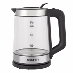 Glass Jug Kettle Cordless 1.7L 2200W Illuminated LED Light Easy Fill Salter