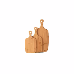 Salter BW06732 Bamboo Paddle Chopping Set, 3 Piece Boards, 30/35/45 cm, Strong & Durable, Protects Kitchen Worktops, Reversib ...