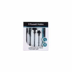 Russell Hobbs RH00855EU Vermont 20 Piece Flatware Cutlery Set, Stainless Steel,Set For 4, Includes Steak Knives, Ideal For Families & Dinner Part