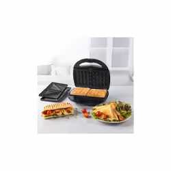 3 in 1 Waffle Panini Toaster Snack Maker Removable/Detachable Non-Stick Plates