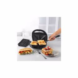 3 in 1 Waffle Panini Toaster Snack Maker Removable/Detachable Non-Stick Plates