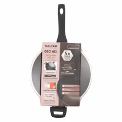 Salter BW08780 Geo Hex Non-Stick Wok With Lid - 28cm Wok, Lightweight, Side Handles, 5 X Tougher* Diamond-Effect, Suitable