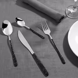 Salter BW09496 16 Piece Gold Marble Cutlery Set | Stainless Steel | Includes 4 Knives, 4 Forks, 4 Table, 4 Tea Spoons