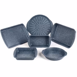 COMBO-5437 Nightfall Stone Non-Stick 6-Piece Bakeware Set â includes Pizza Tray, Baking Tray, Roaster, Loaf Pan and Baking  ...