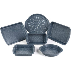 COMBO-5437 Nightfall Stone Non-Stick 6-Piece Bakeware Set â includes Pizza Tray, Baking Tray, Roaster, Loaf Pan and Baking Tins, Durable Carbon