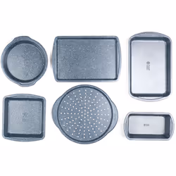 COMBO-5437 Nightfall Stone Non-Stick 6-Piece Bakeware Set â includes Pizza Tray, Baking Tray, Roaster, Loaf Pan and Baking Tins, Durable Carbon