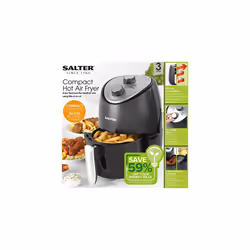 Salter EK2817H 2L Compact Air Fryer, Non-Stick Cooking, 30 Minute Timer, Automatic Shut Off Function, Hot Air Circulation, Healthier Cooking