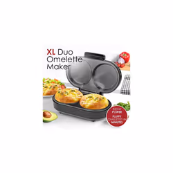 Salter EK4213S Extra Large Double Non-Stick Omelette Maker, 850W Duo Cook Healthy Snacks & Cakes, Easy Clean XL Plate, No Flip Egg Cooker, Make L