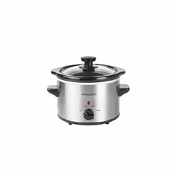 Progress EK2621P Stainless Steel Slow Cooker With Lid - 3 Heat Settings, 1.5L Removable Easy Clean Ceramic Bowl, Serves 1-2 P ...