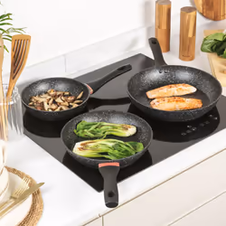 Salter Megastone Thermo Collar 3 Piece Frying Pan Set 20, 24 and 28 cm